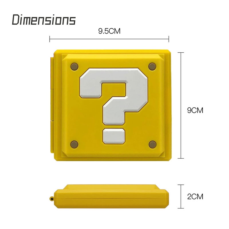 doepeBAE Switch Game Card Case, Portable Holder, Hard Shell Storage Case, Large Capacity Organizer with 12 Slots (Q Yellow) - Image 2